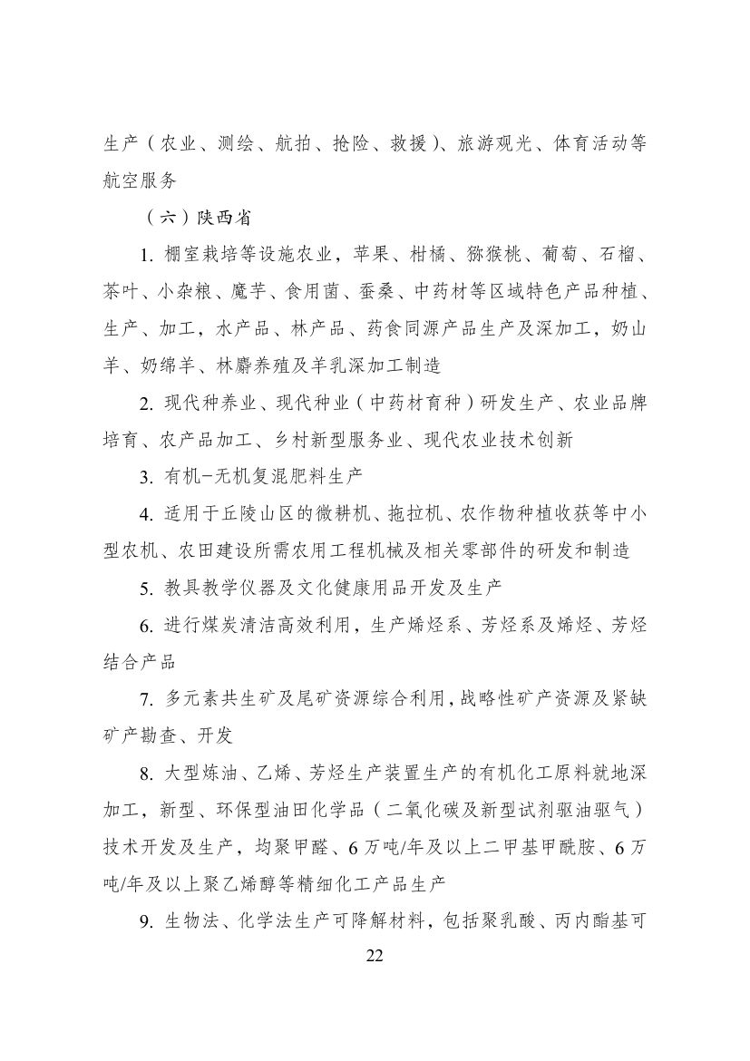 西部地区鼓励类产业目录第22页
