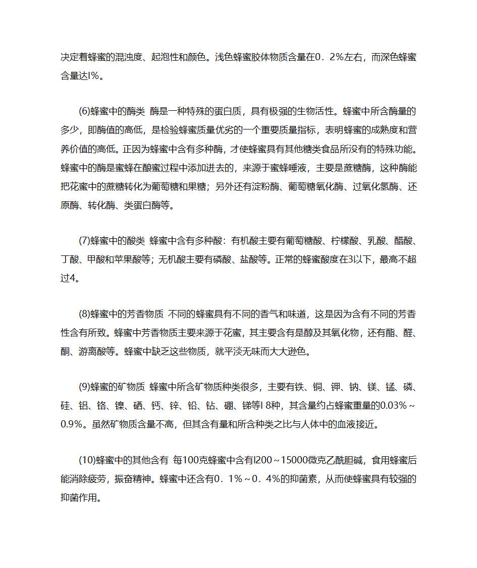 蜂蜜的营养含量第2页