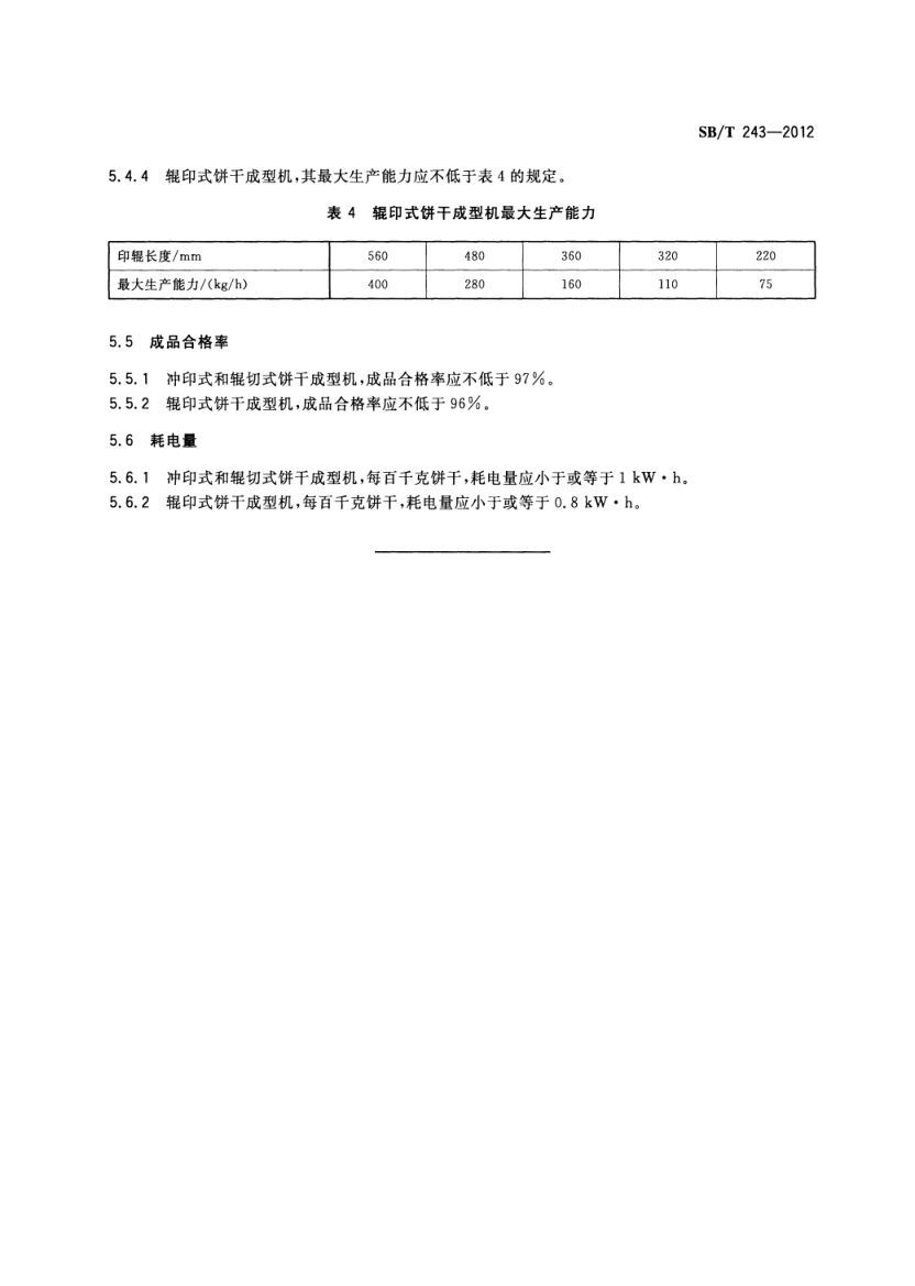 饼干成型机型式与主要参数SBT243-2012第6页