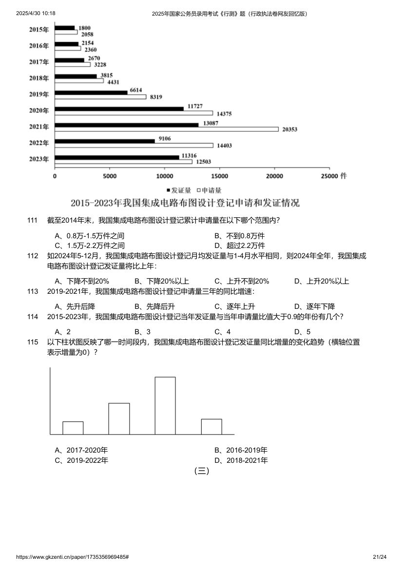 2025年国家公务员录用考试《行测》题（行政执法卷）第21页