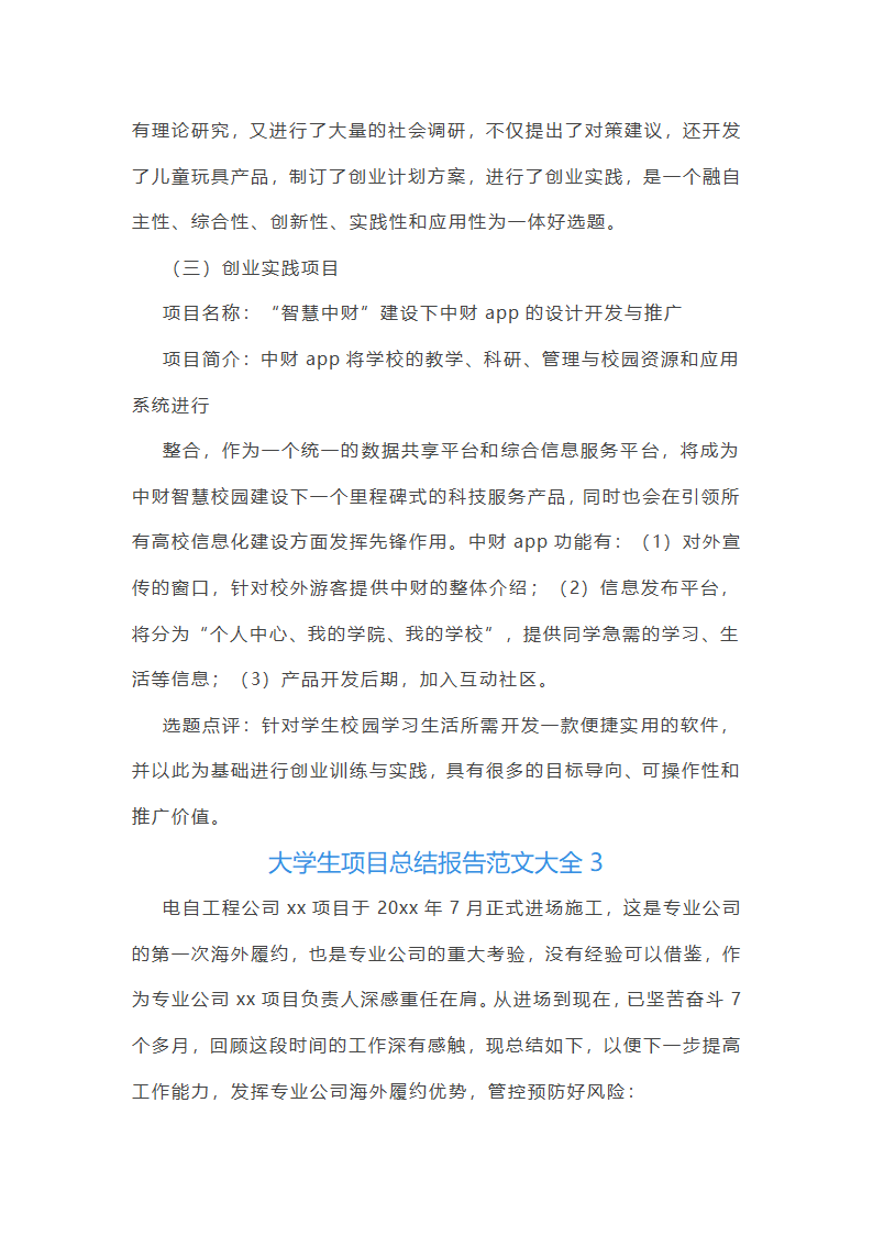 大学生项目总结报告范文大全(合集7篇)第5页
