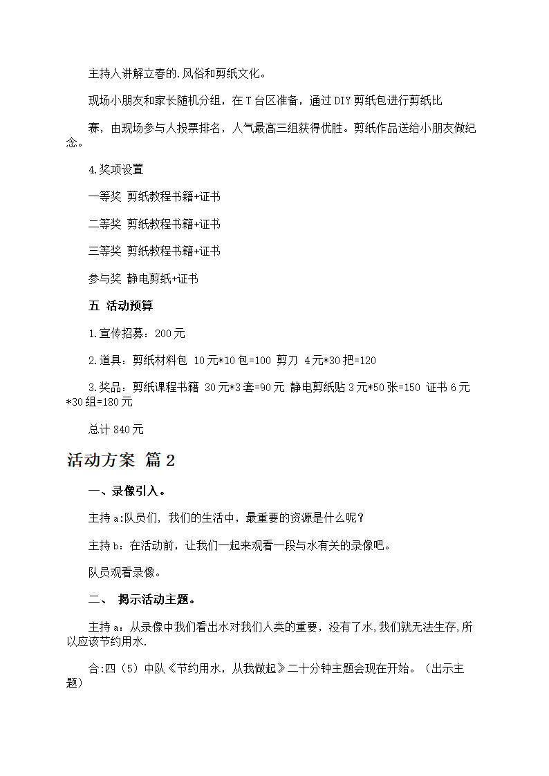 实用的活动方案第2页