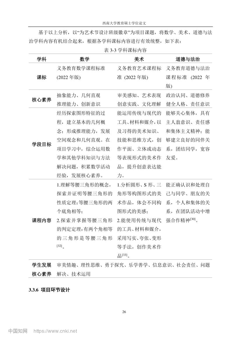 初中数学跨学科项目式教学设计第33页