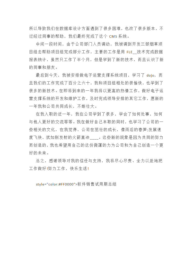 软件销售试用期总结范文第10页
