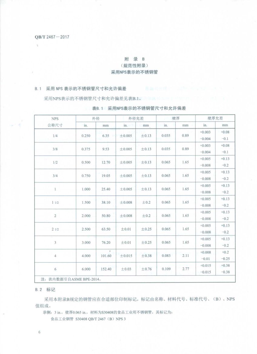 食品工业用不锈钢管QBT2467-2017第8页