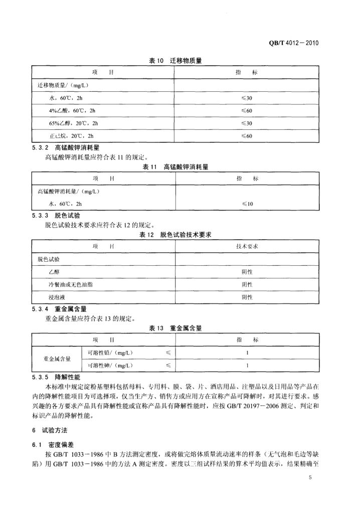 淀粉基塑料QBT4012-2010第7页
