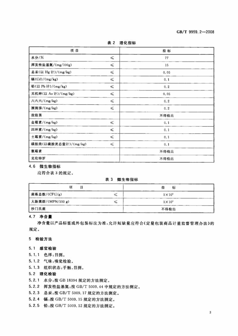 分割鲜冻猪瘦肉GBT9959.2-2008第5页