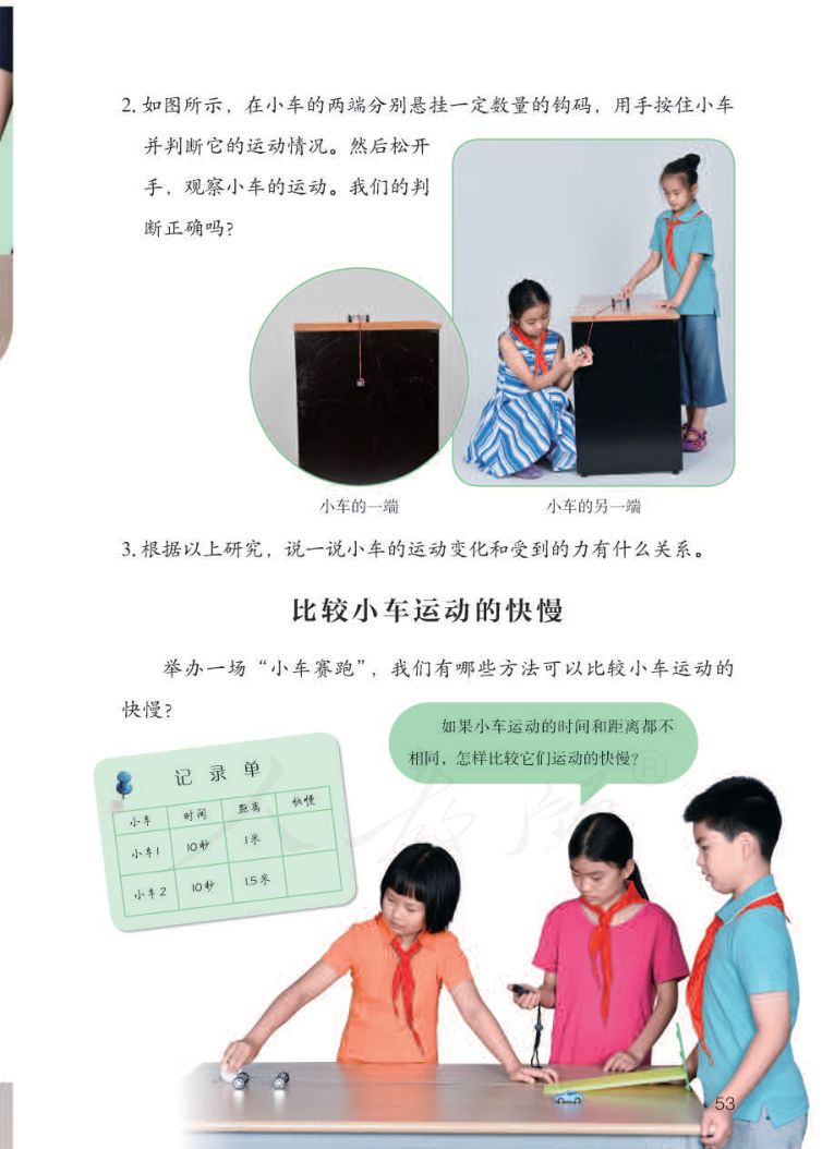 小学科学三年级下册人教版课本第55页