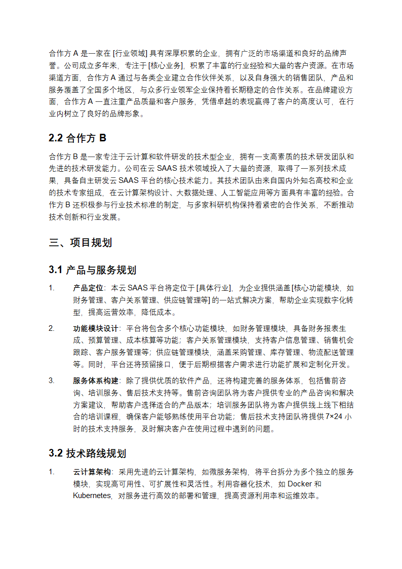 2025年云SAAS项目合作计划书第2页