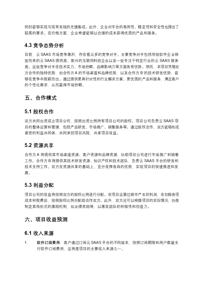 2025年云SAAS项目合作计划书第4页