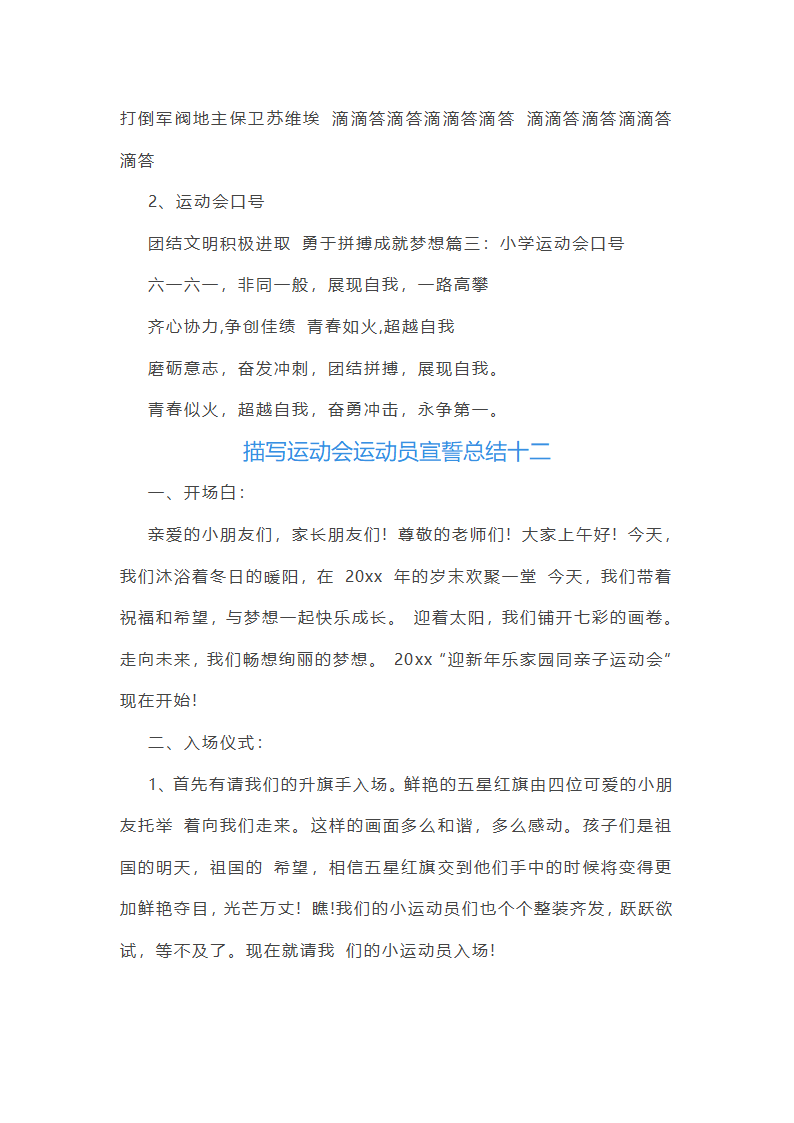 描写运动会运动员宣誓总结第20页