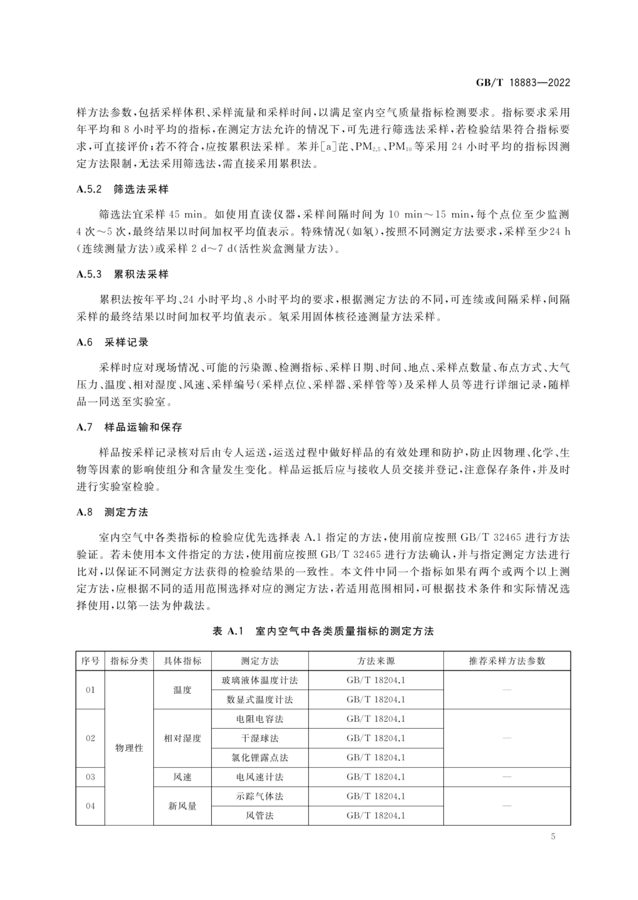 室内空气质量标准GBT18883-2022第8页