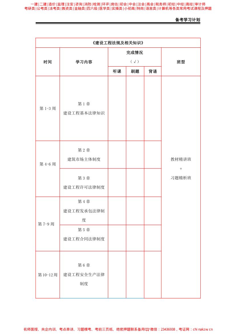 一级建造师（水利）备考学习计划第5页