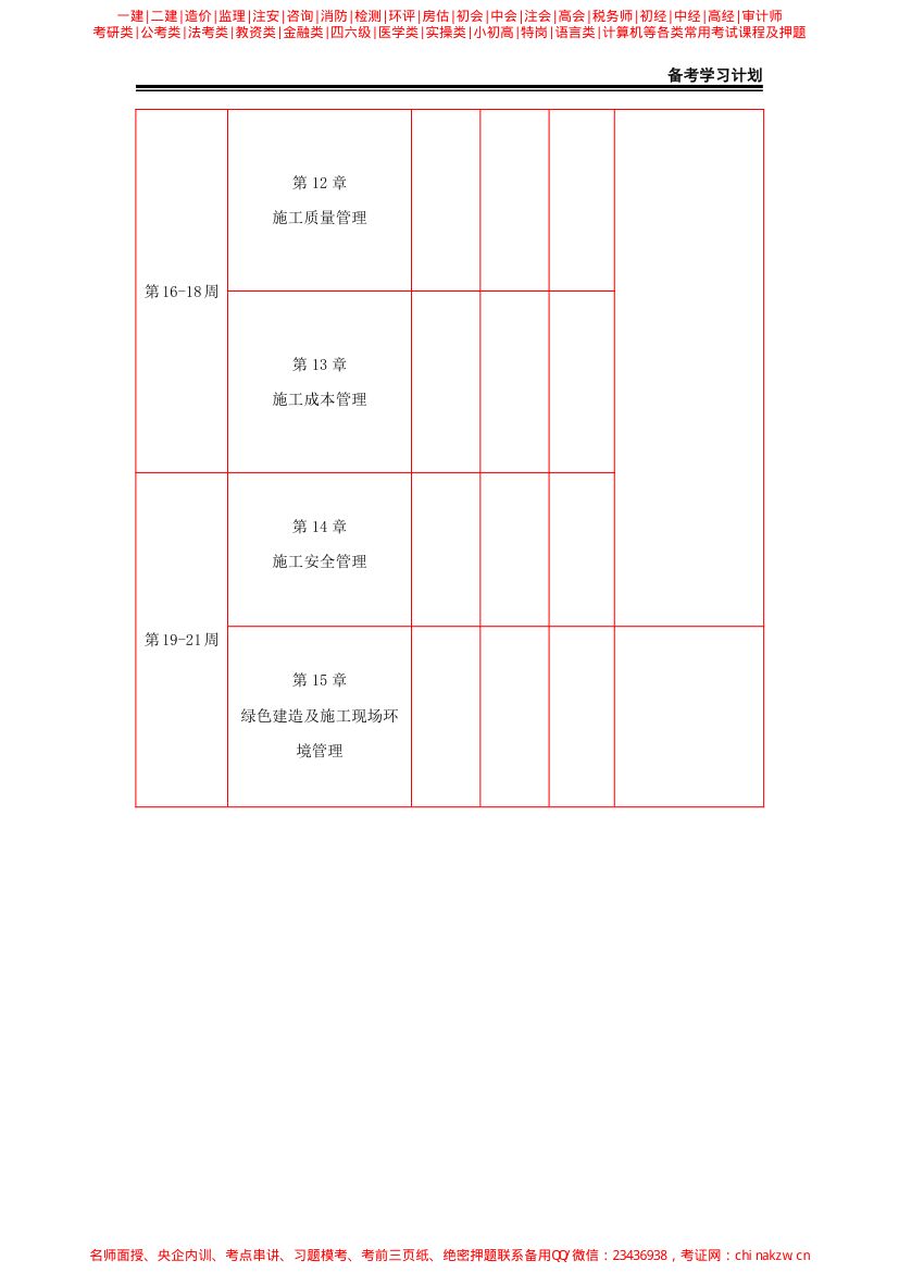 一级建造师（水利）备考学习计划第12页