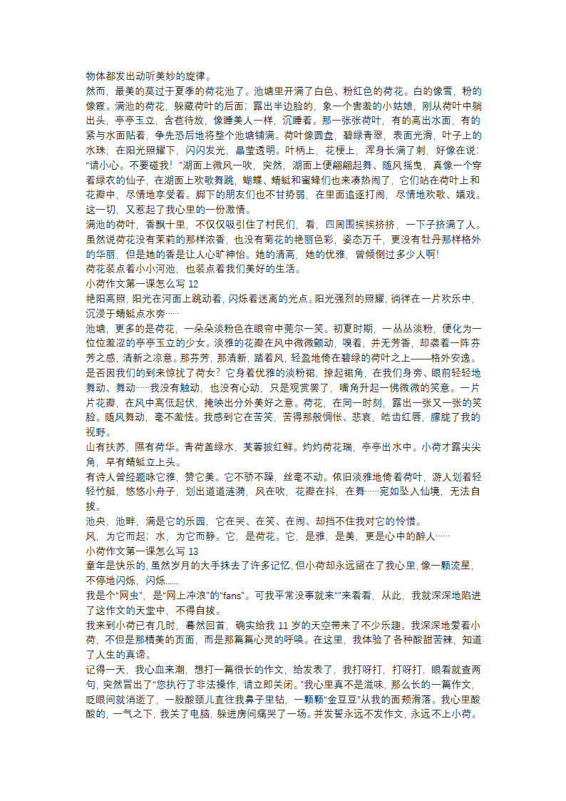 小荷作文第一课怎么写(优选15篇)第5页