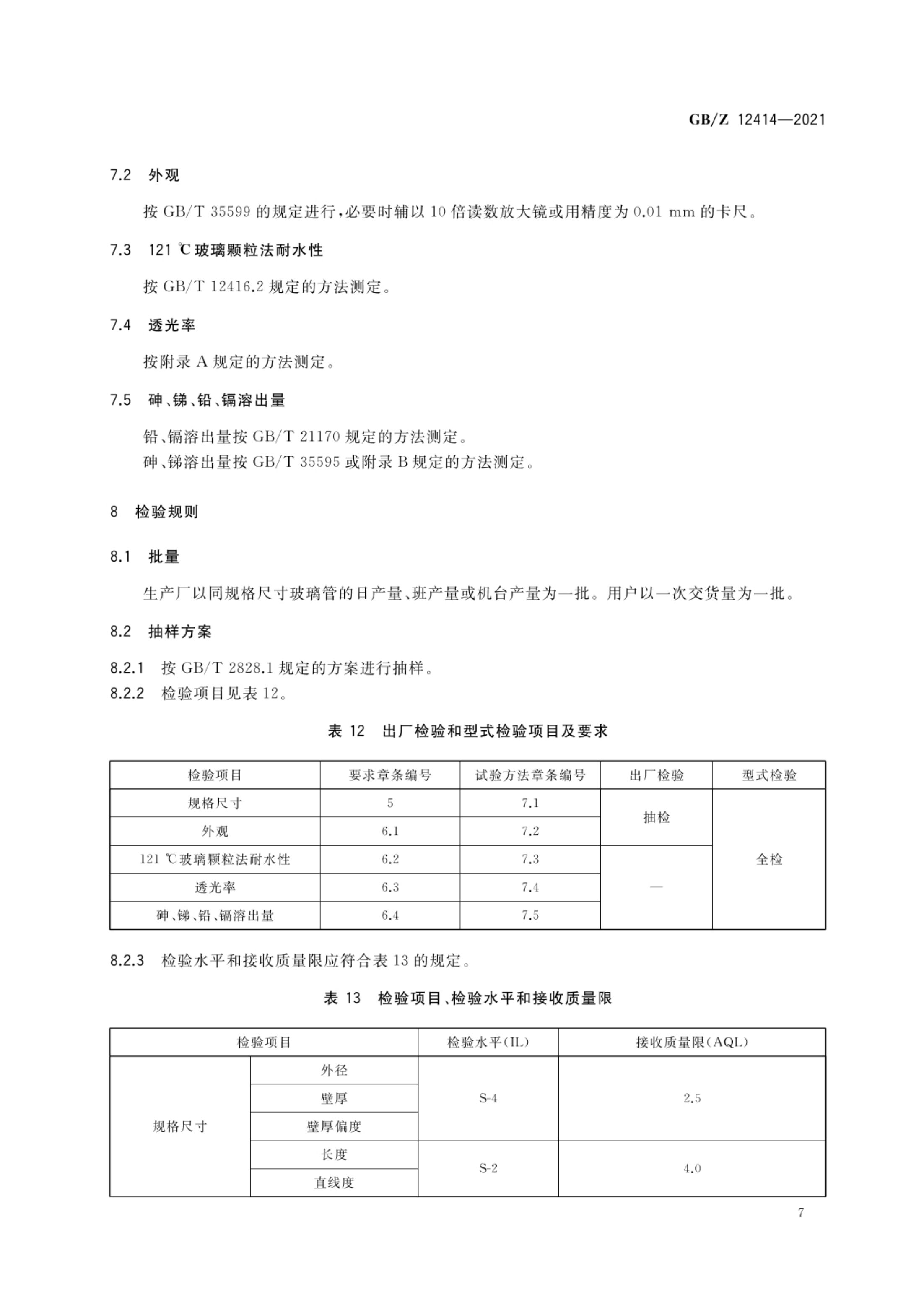 药用玻璃管GBZ12414-2021第9页