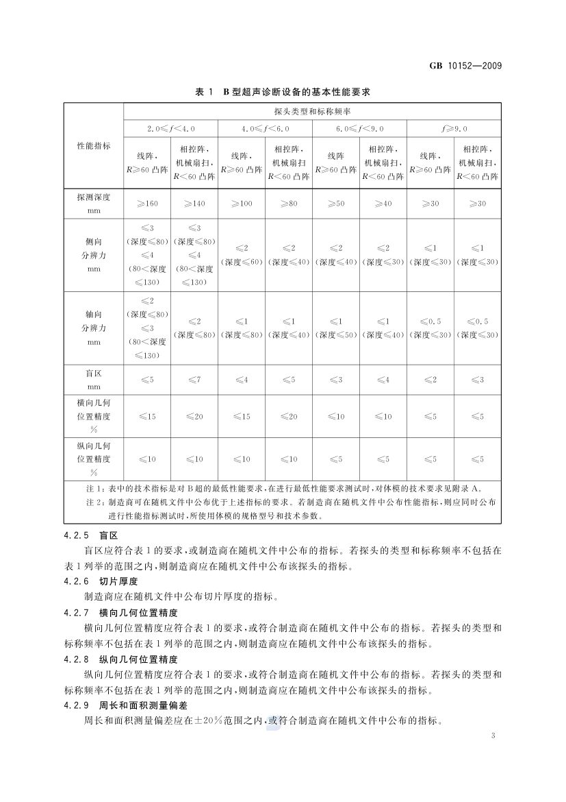 B型超声诊断设备GB10152-2009第5页