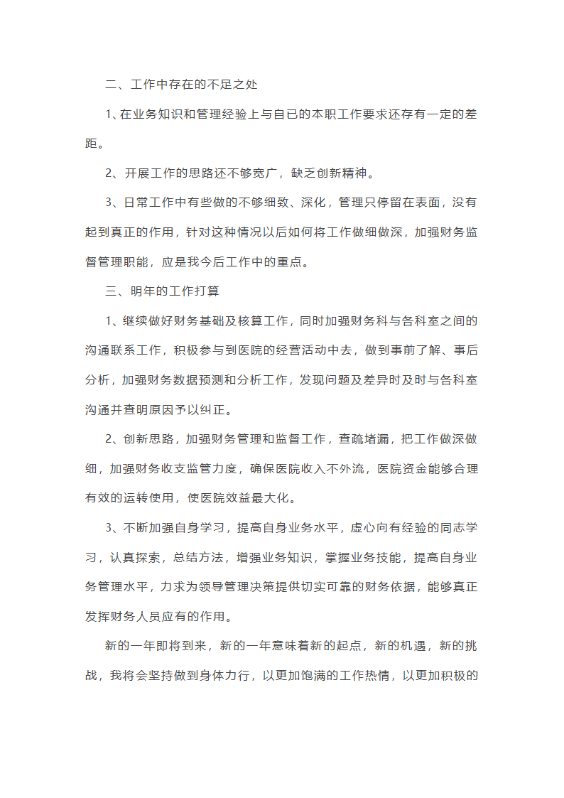医院财务个人工作总结第9页