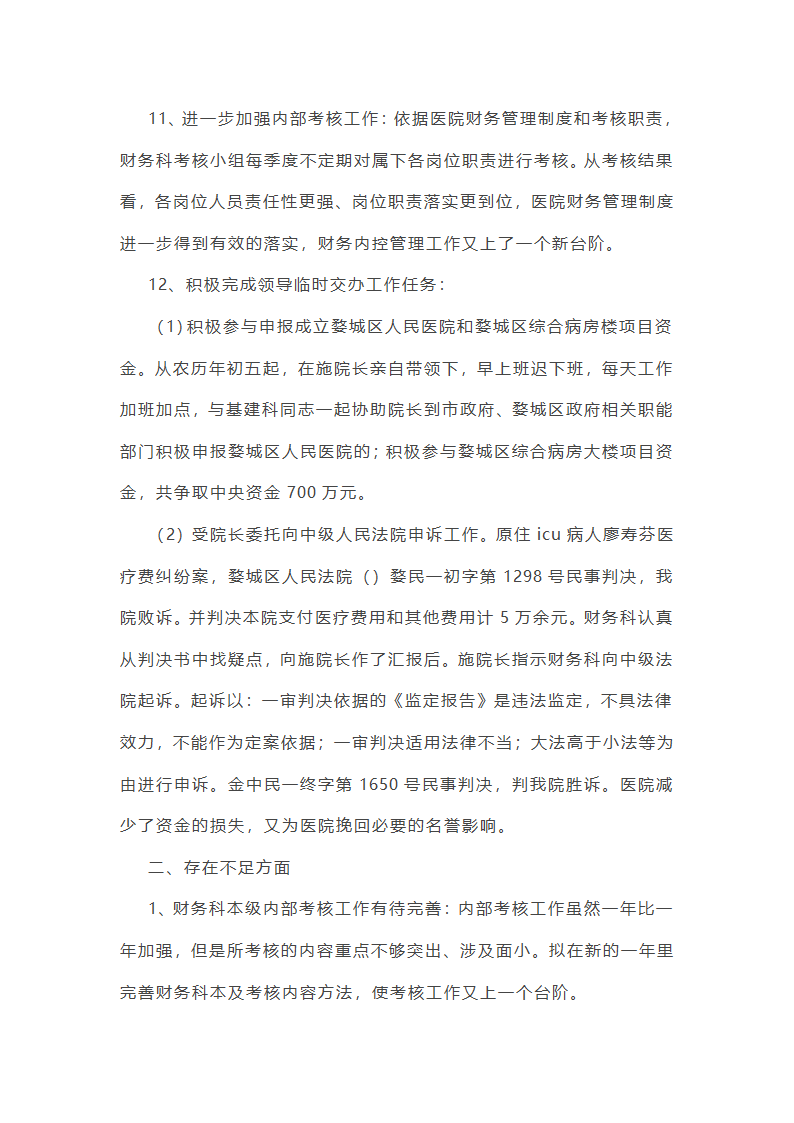 医院财务个人工作总结第30页