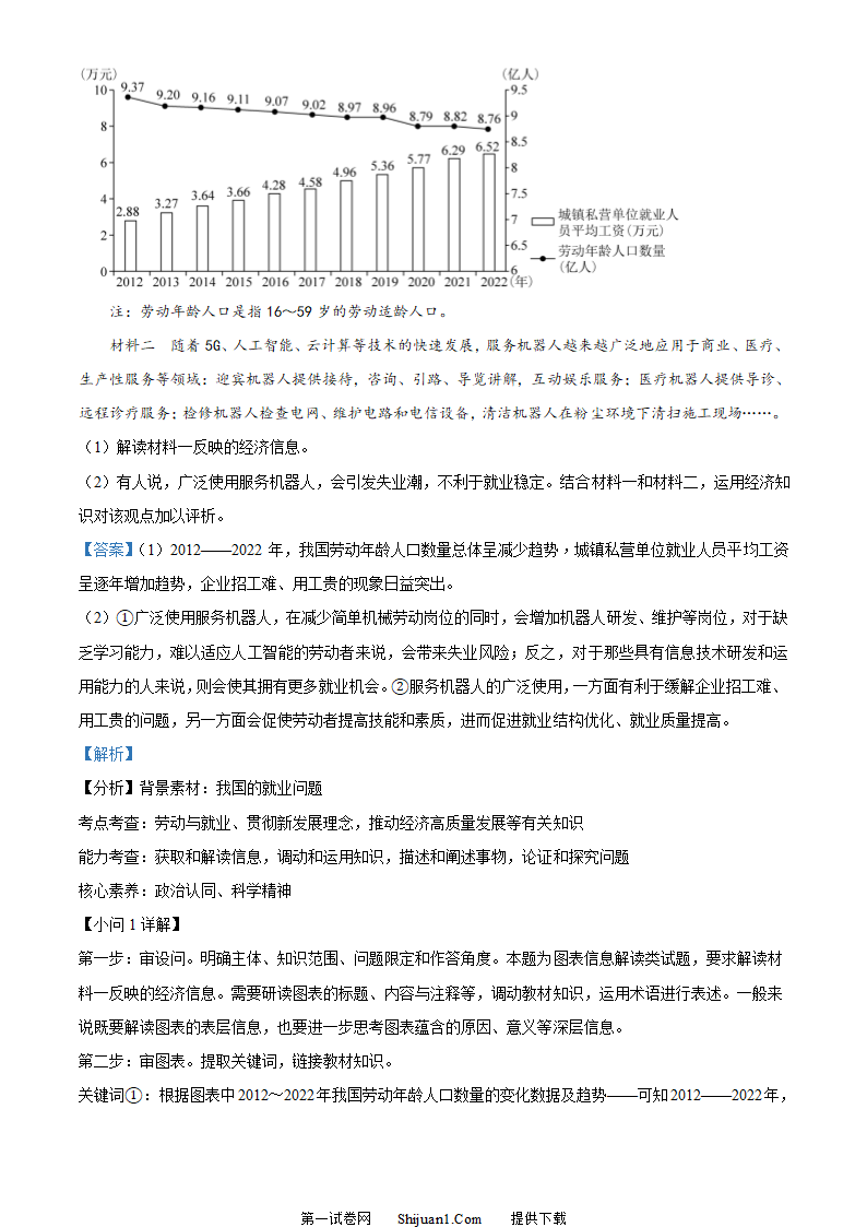高考全国乙卷政治真题第9页