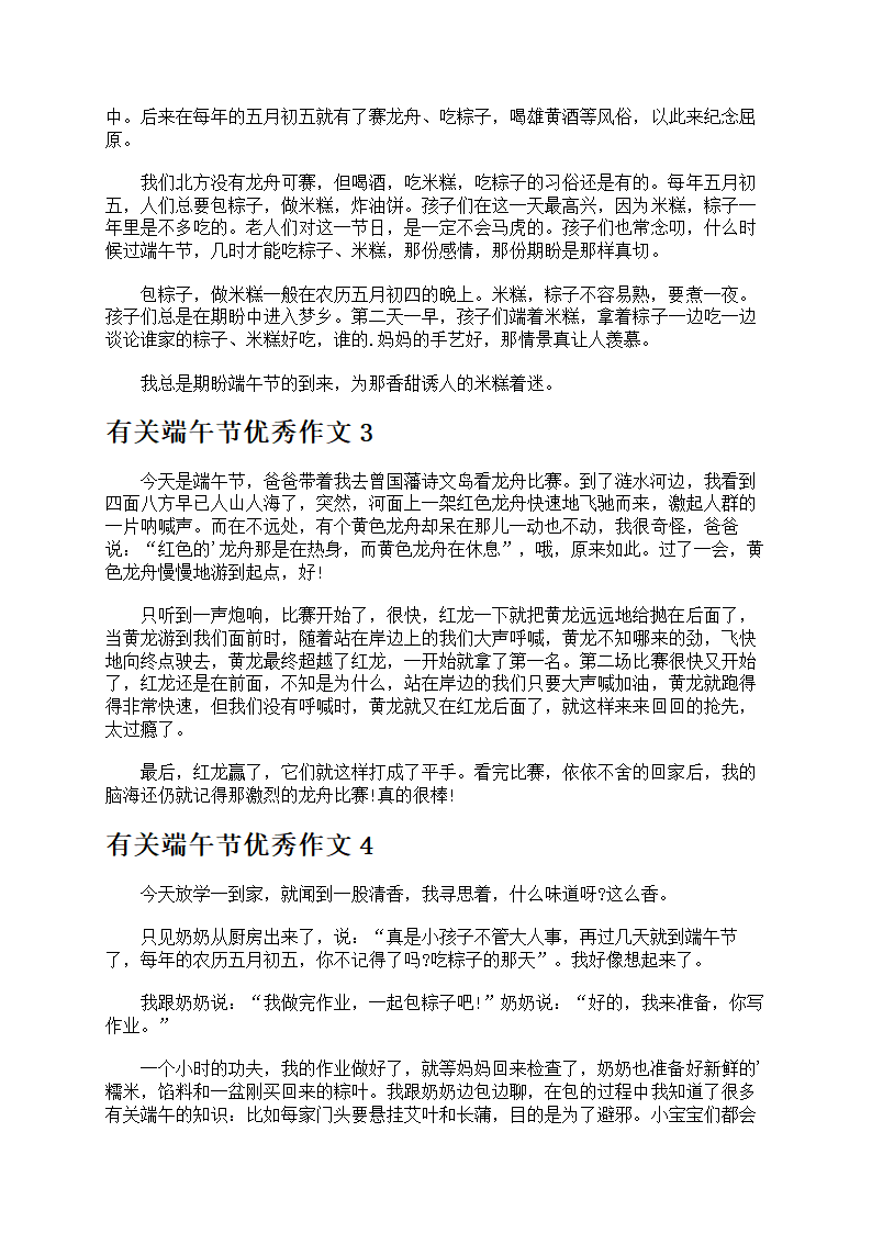有关端午节优秀作文第2页