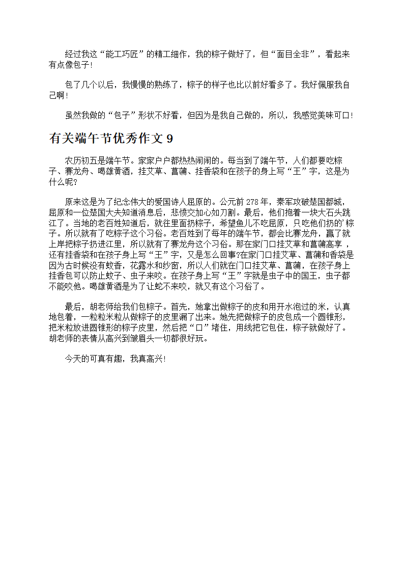 有关端午节优秀作文第5页