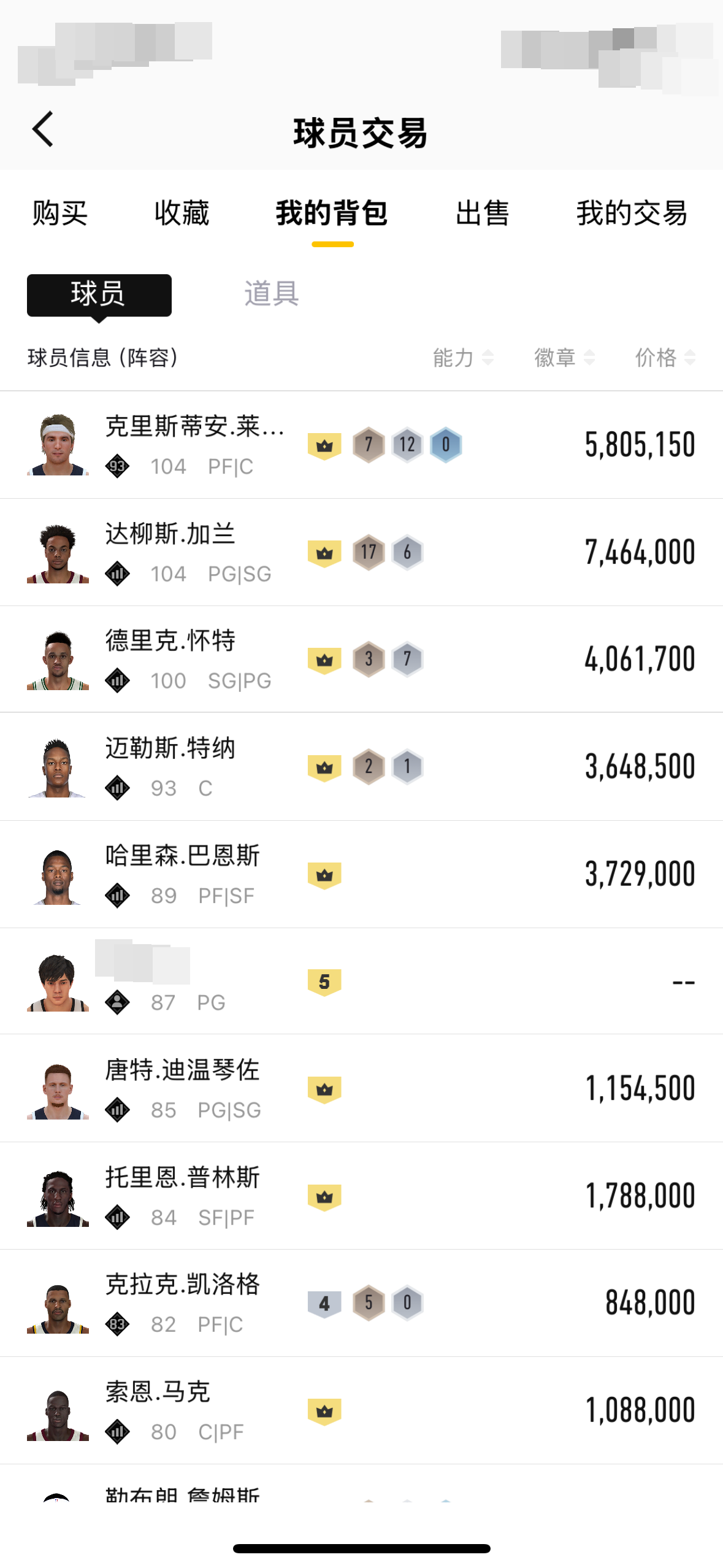 可以小刀，整容很很强大，有达柳斯.加兰、德里克.怀特、迈勒斯.特纳、哈里森.巴恩斯、唐特.迪温琴佐、托里恩.普林斯、克拉克.凯洛格、索恩.马克、勒布朗詹姆斯，详情见图【自主截图】