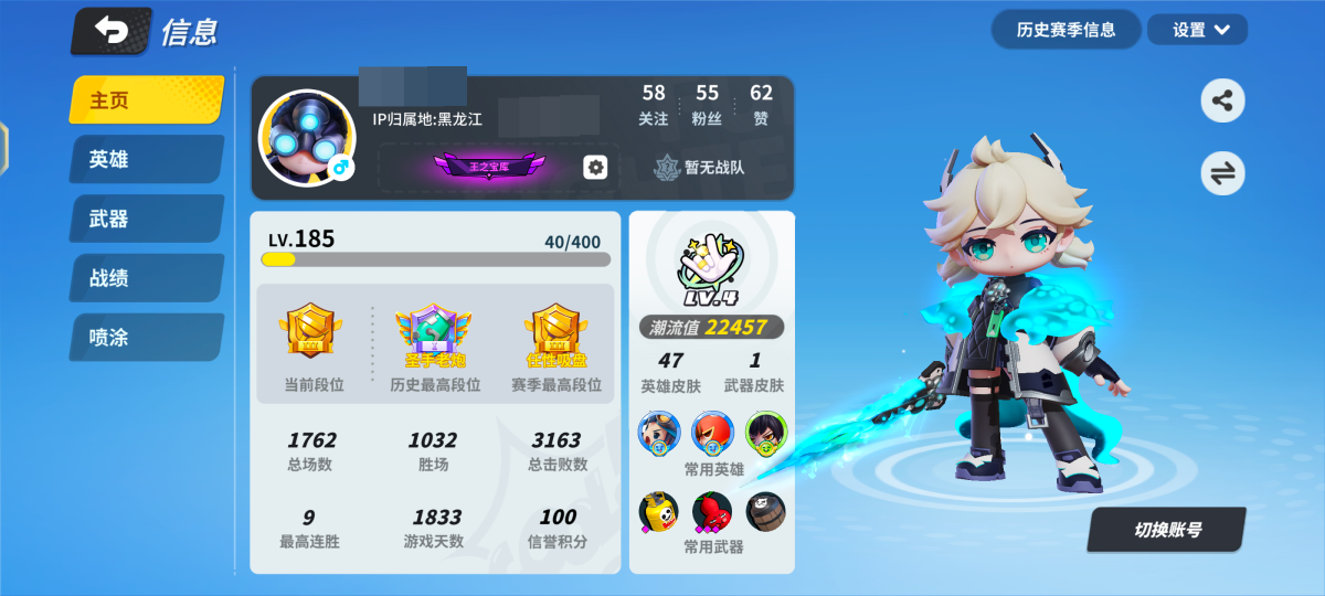 19皮肤，3限定，6金配件，详情见图【自主截图】