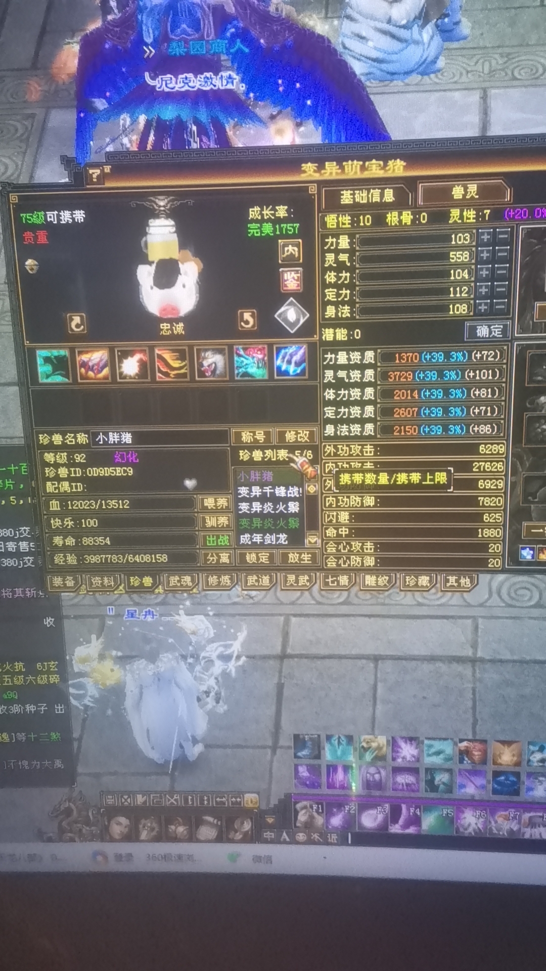 10级矿，9级地，9级制药，主属性3000，20万血【自主截图】